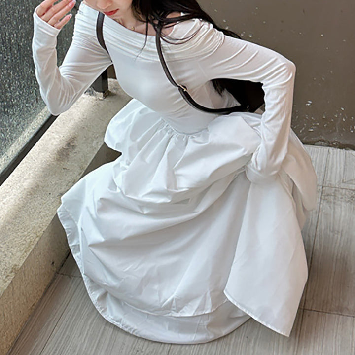 Women's elegant off-shoulder maxi dress with modern strap details Lisslune