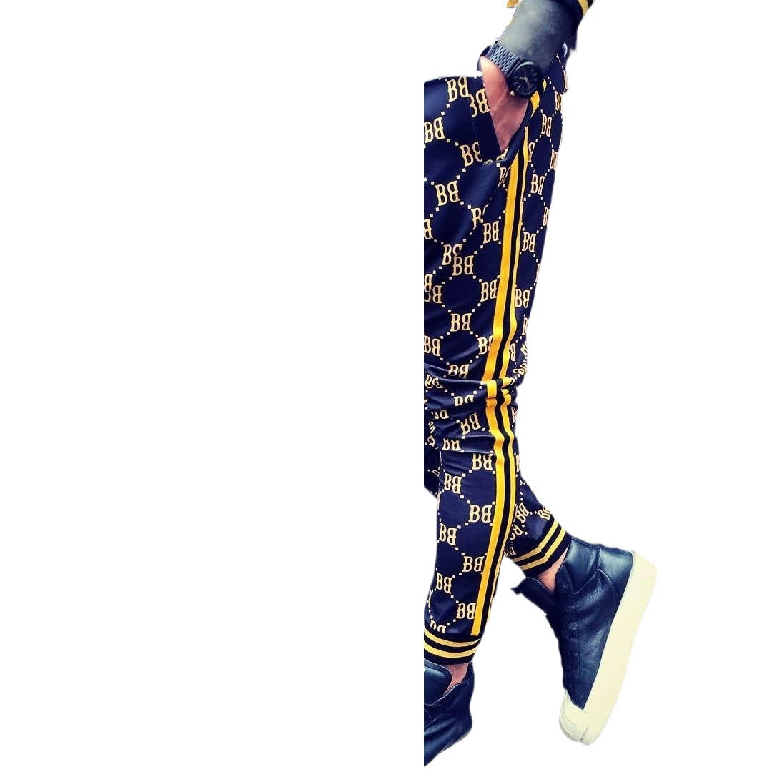 Men's sporty suit with fashionable lettering Lisslune