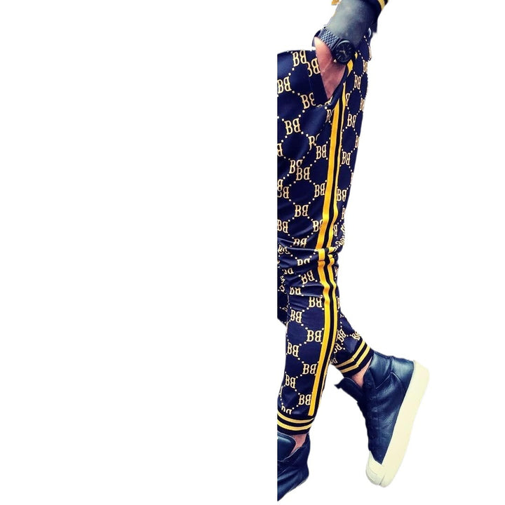 Men's sporty suit with fashionable lettering Lisslune