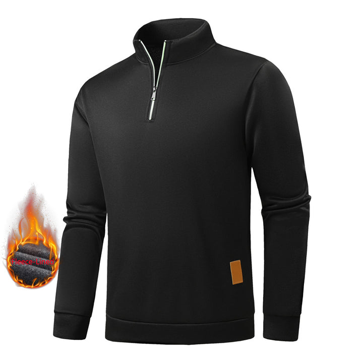 Men's Warm Fleece Pullover with Half Zipper Lisslune