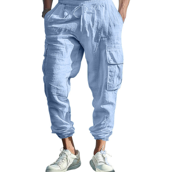 Men's cargo pants with elastic waistband and versatile pockets Lisslune