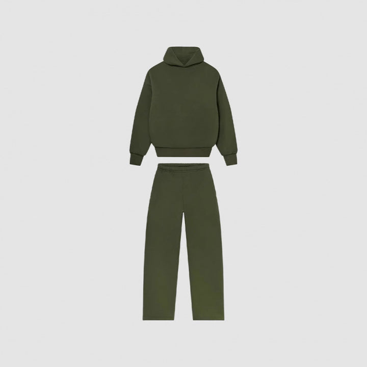 Women's Cozy Sweatshirt and Pants Set with High Collar and Casual Fit Lisslune