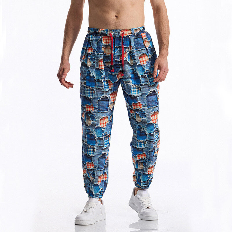 Men's casual sweatpants with trendy pattern Lisslune