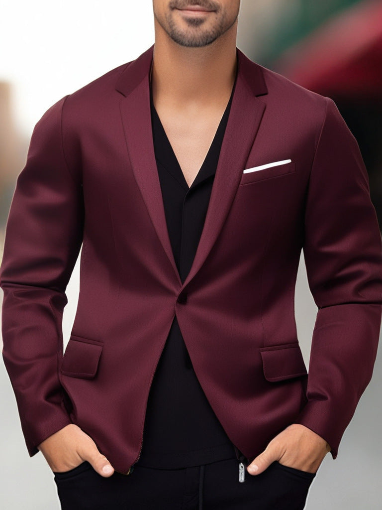 Men's elegant and stylish blazer with contrasting colored lapel Lisslune