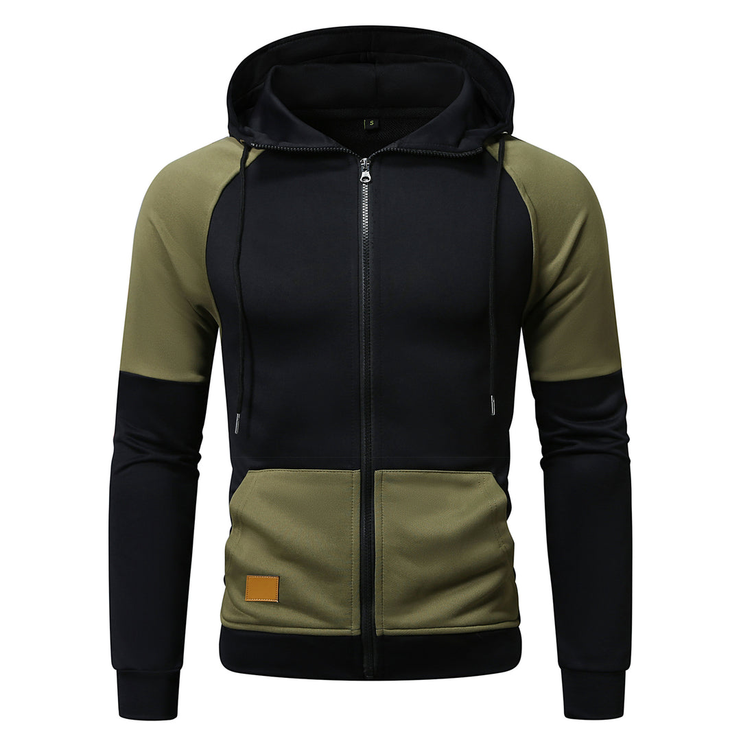 Men's sporty hooded sweater with unique color block design Lisslune