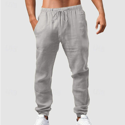 Men's Lightweight Comfort Cargo Pants with Elastic Waistband Lisslune