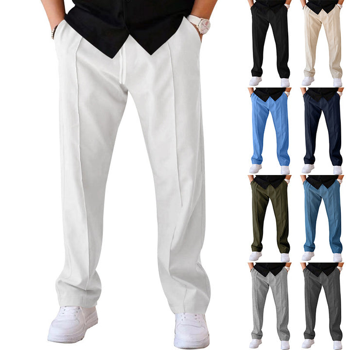 Men's elegant high-waisted leisure pants with practical pockets Lisslune