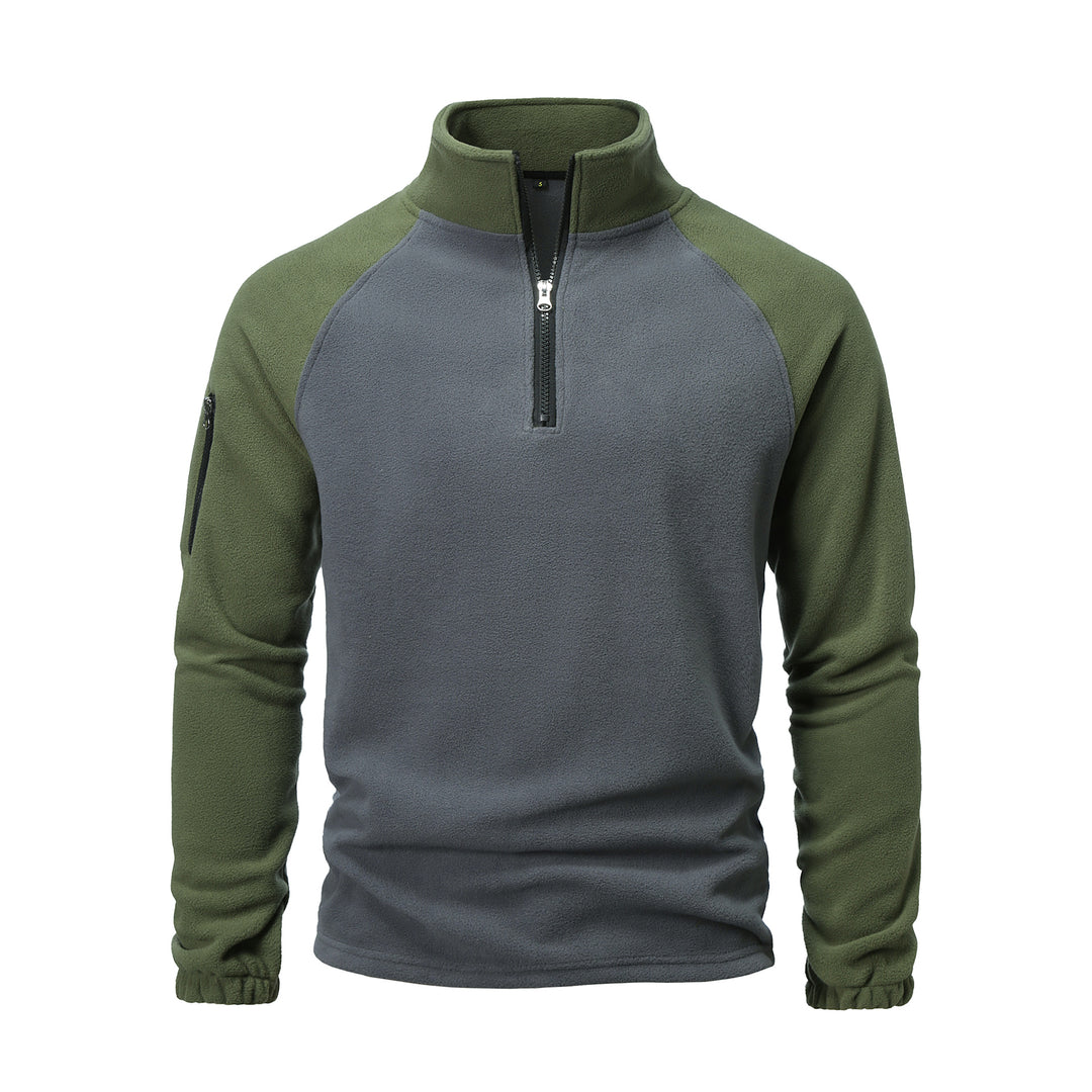 Men's fleece pullover with half zip and practical pocket design Lisslune