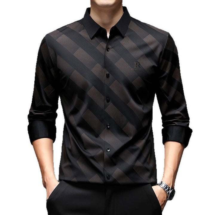 Men's Elegant Shirt with Modern Check Design Lisslune
