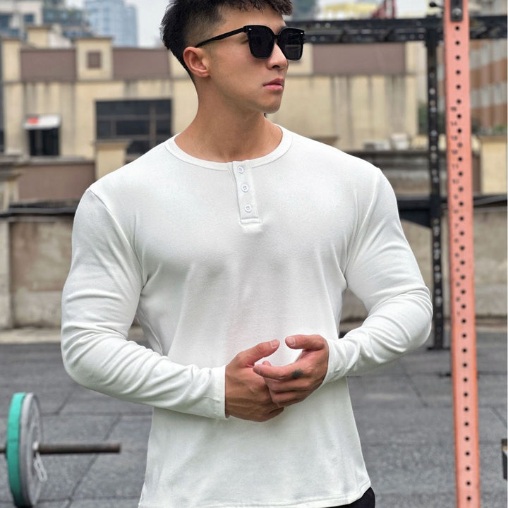 Men's stylish long-sleeve shirt with modern button closure Lisslune