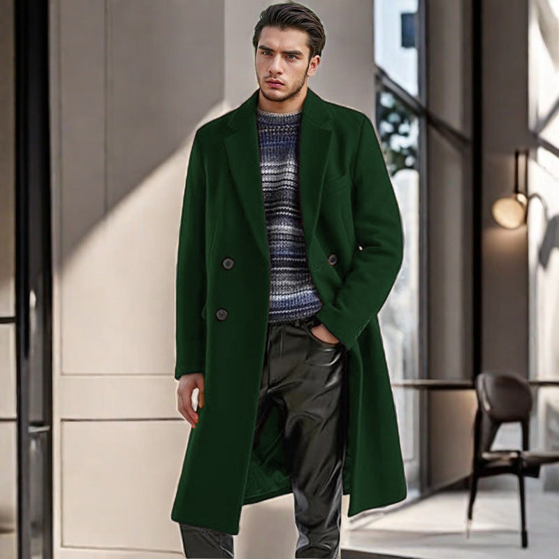 Men's classic wool coat with double-breasted buttons Lisslune