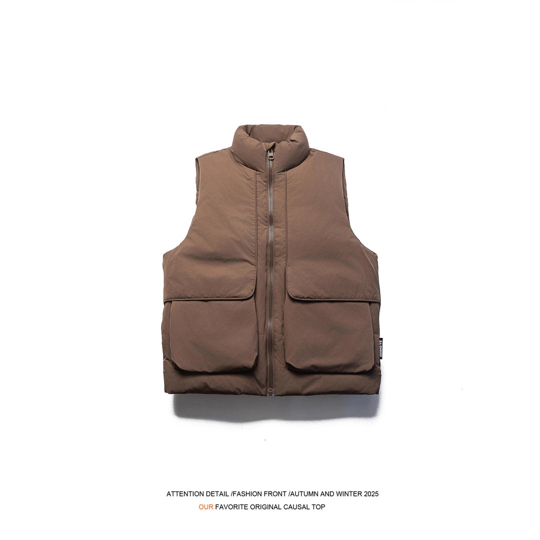 Men's Quilted Transitional Jacket with High Collar and Generous Pockets Lisslune