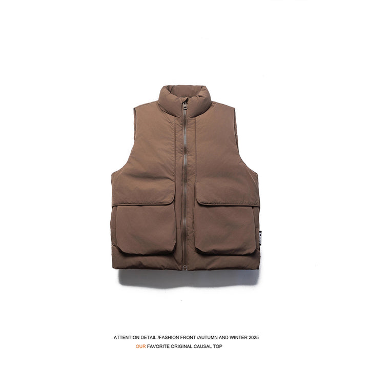 Men's Quilted Transitional Jacket with High Collar and Generous Pockets Lisslune