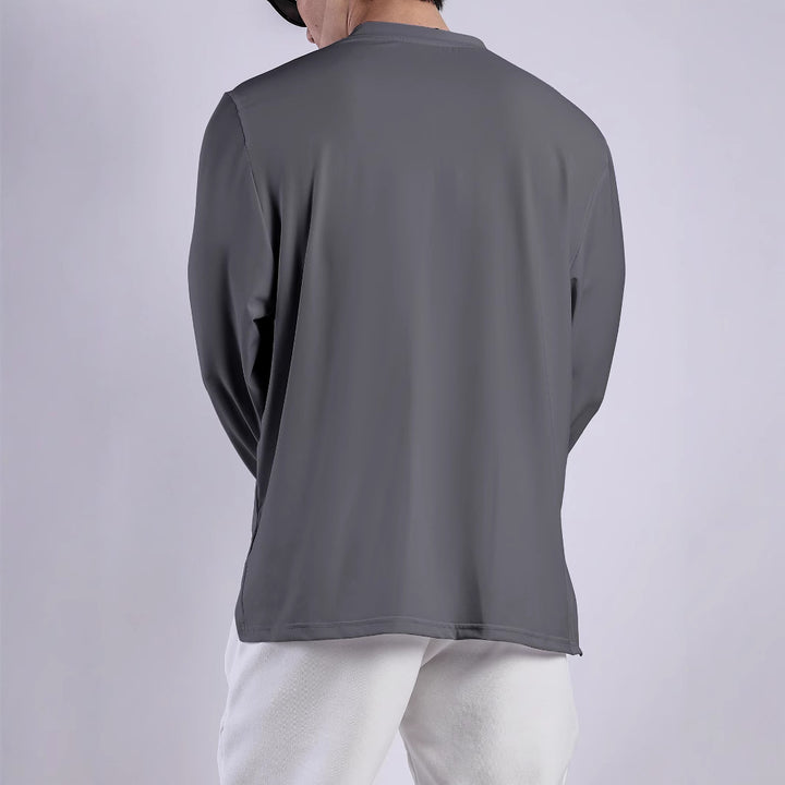 Men's long-sleeve functional shirt with stand-up collar and zipper Lisslune