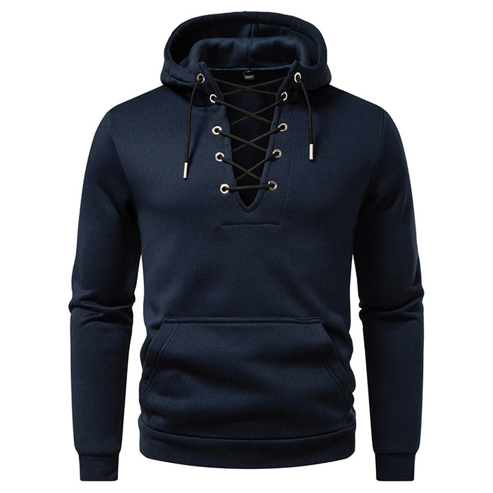 Men's hoodie with fashionable lacing design Lisslune