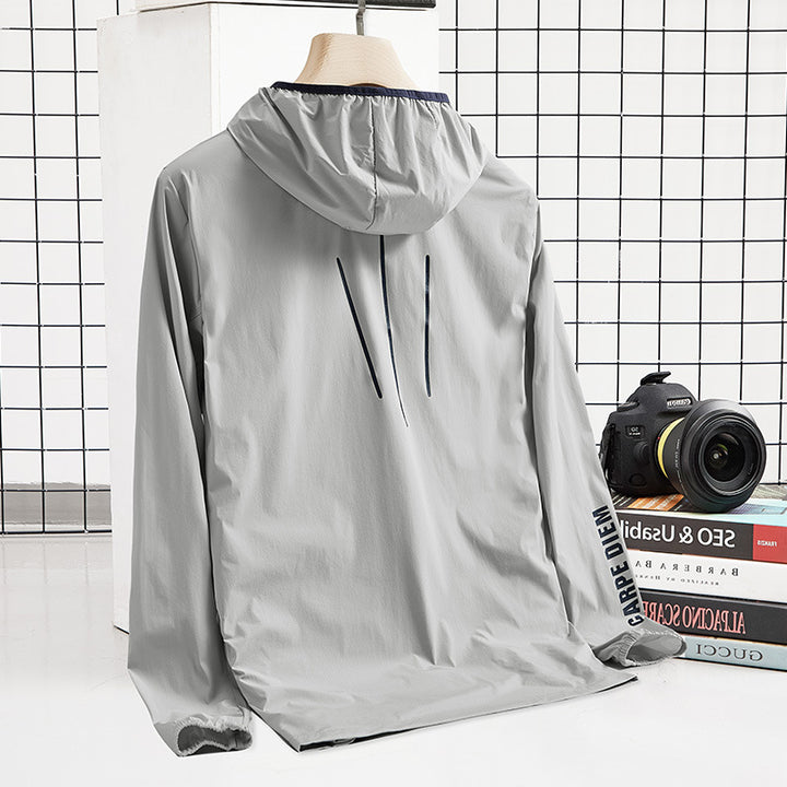 Men's Lightweight Functional Jacket with Breathable Materials and Practical Zipper Lisslune