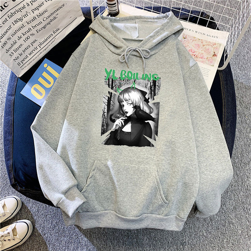Women's hooded sweatshirt with avant-garde graphic design Lisslune