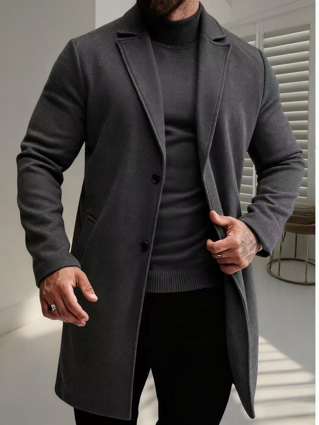Men's elegant wool coat Lisslune