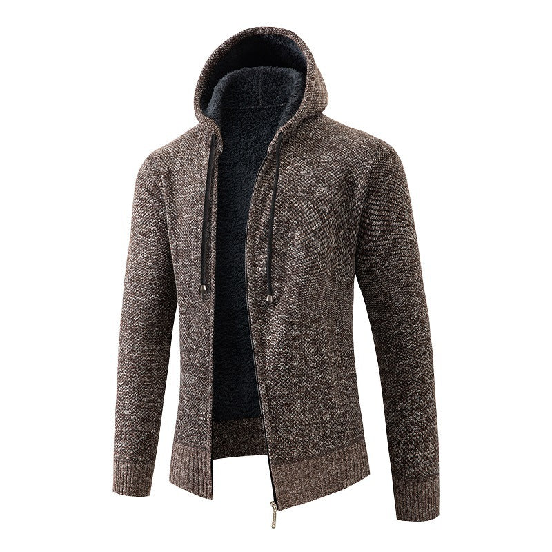 Men's cozy fleece jacket with hood Lisslune