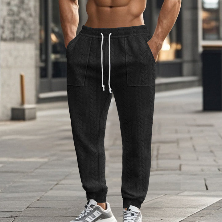 Men's sweatpants with textured pattern and practical pockets Lisslune