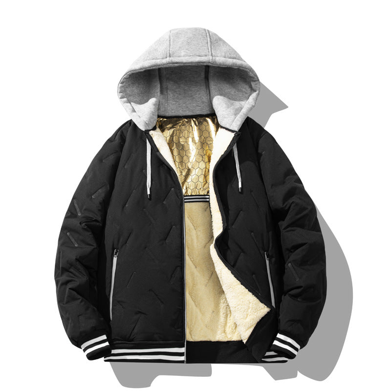 Men's padded and lined urban jacket with high collar Lisslune