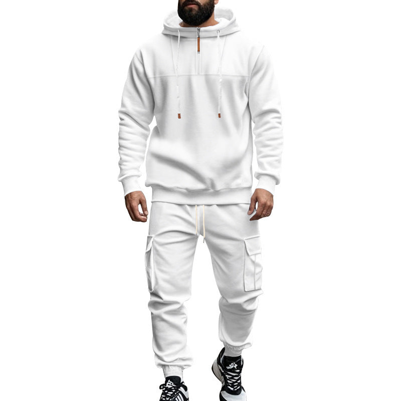 Men's sporty hoodie set with high collar and practical pockets Lisslune