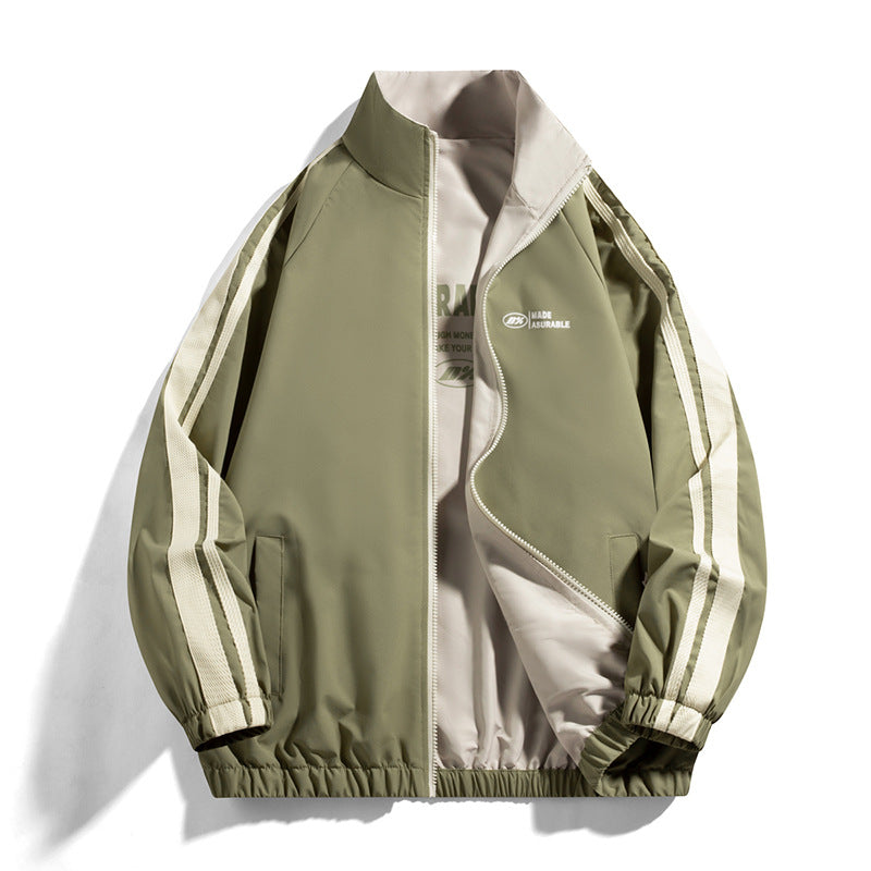 Men's sporty transitional jacket with contrast stripes Lisslune