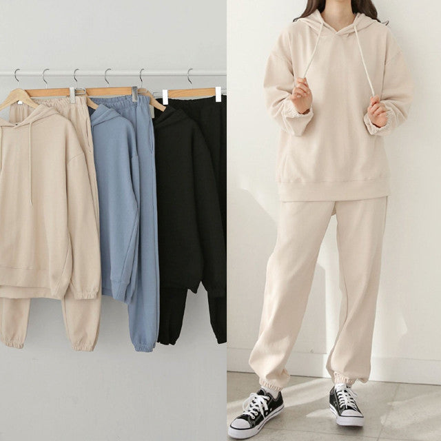 Women's casual hoodie and sweatpants set made of soft cotton material Lisslune