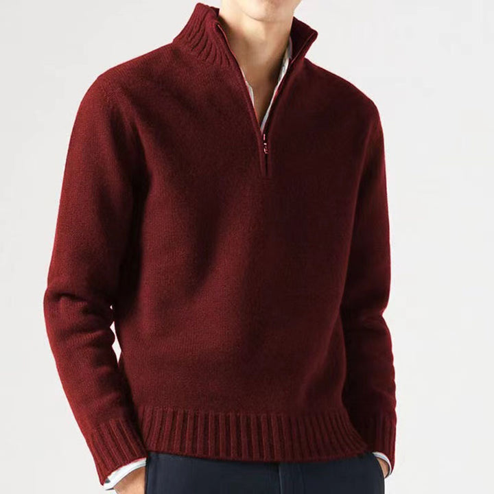 Men's sweater with high collar and modern zipper Lisslune