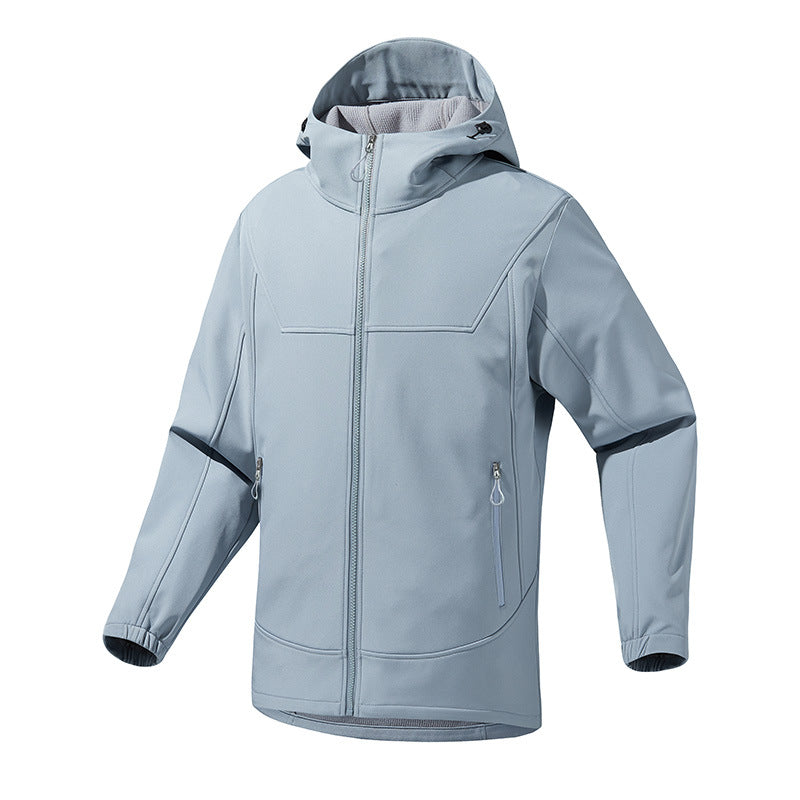 Men's Breathable Softshell Jacket with Adjustable Hood System Lisslune
