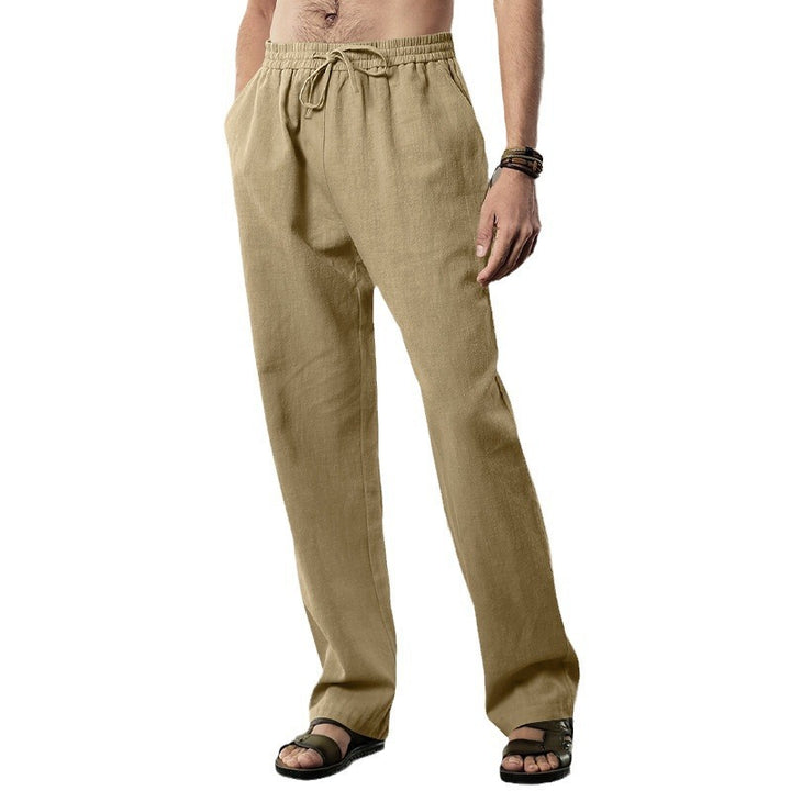Mens Comfortable Summer Leisure Pants with Elastic Waistband Lisslune