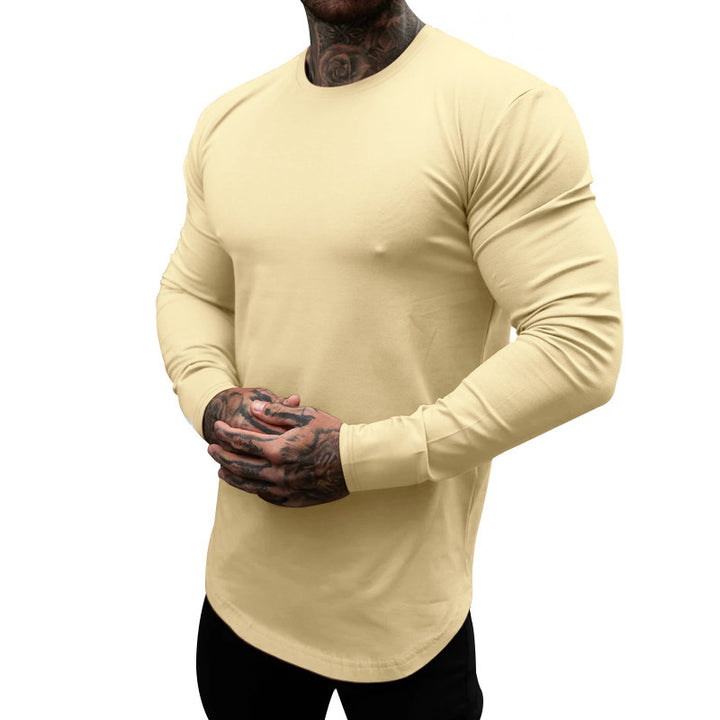 Men's long sleeve shirt made of soft cotton blend with modern cut and round neck Lisslune