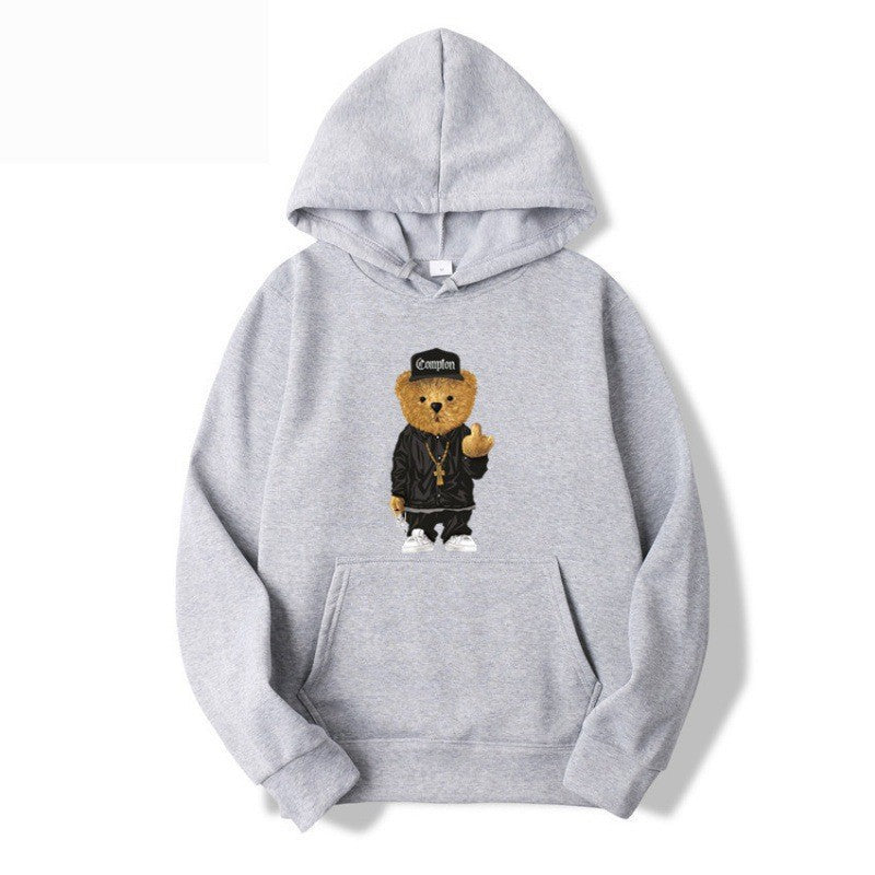 Women’s hoodie with artistic bear design and kangaroo pocket Lisslune