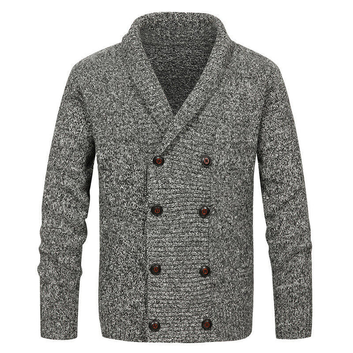 Men's cardigan with modern shawl collar and decorative buttons Lisslune