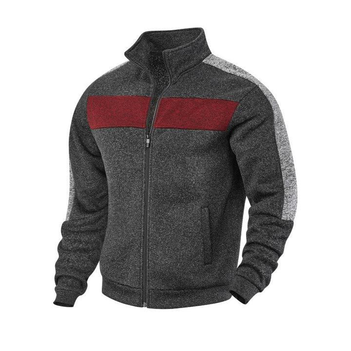 Men's sporty fleece jacket with high collar and reflective accents Lisslune