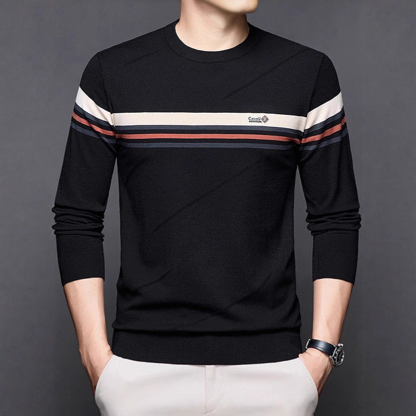 Men's elegant sweater with modern stripes Lisslune
