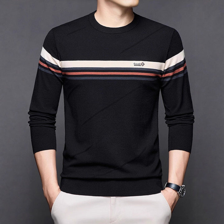 Men's elegant sweater with modern stripes Lisslune