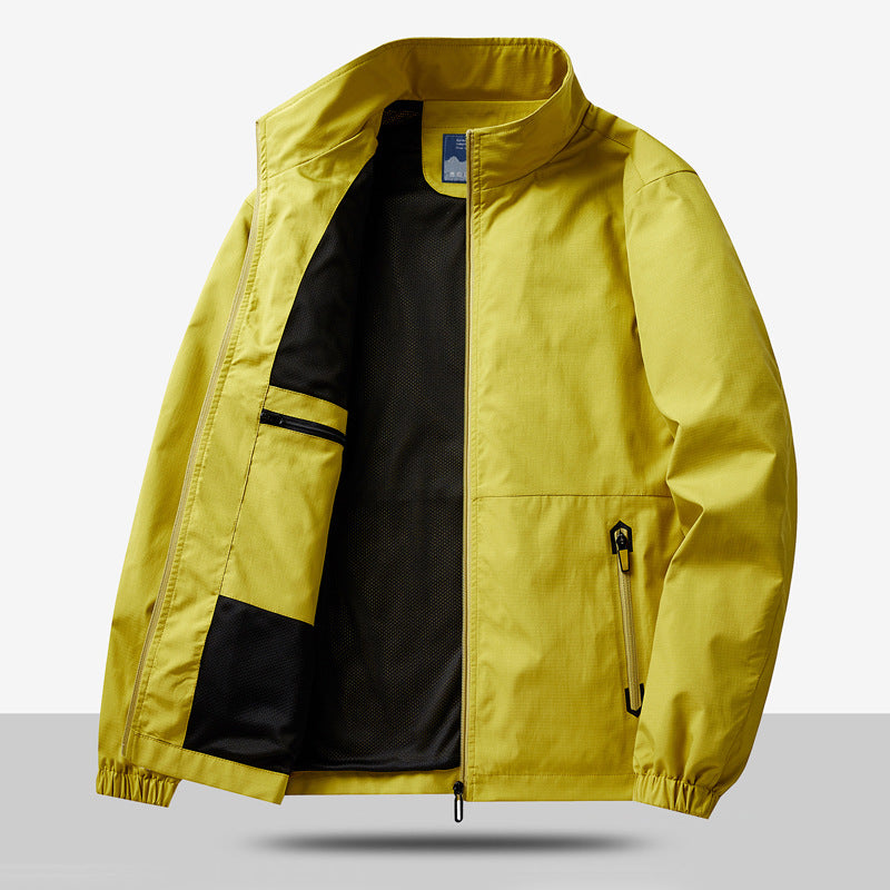 Men's Lightweight Functional Jacket with Adjustable Collar and Practical Pockets Lisslune