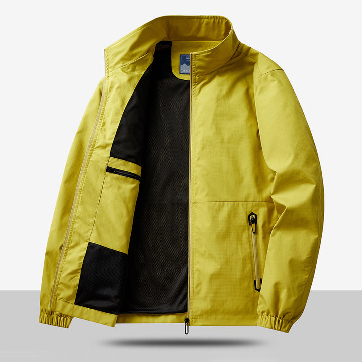 Men's Lightweight Functional Jacket with Adjustable Collar and Practical Pockets Lisslune