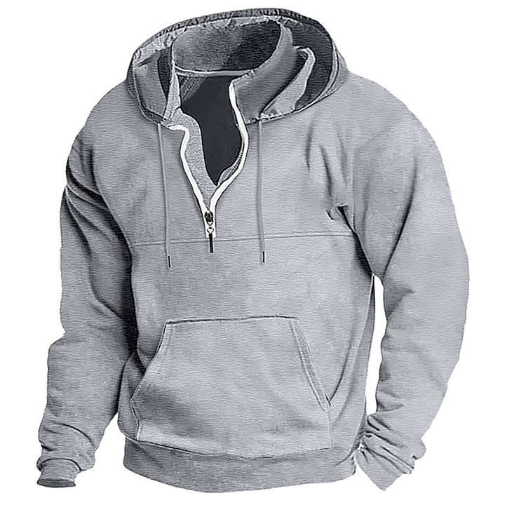 Men's Fleece Hoodie with Half Zip Lisslune