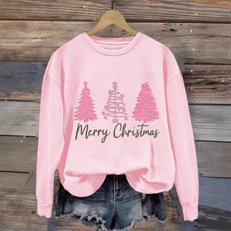 Women comfortable Christmas sweatshirt with festive print Lisslune