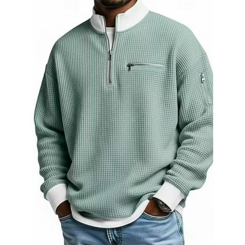 Men's sweatshirt with high collar and practical zipper Lisslune