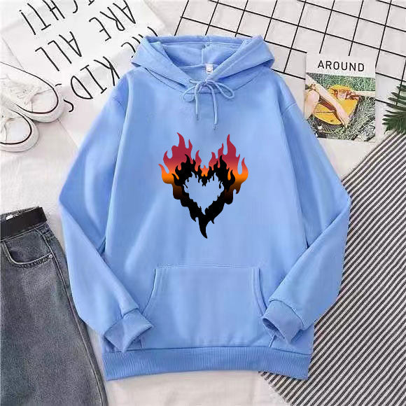 Women's hoodie with creative flame heart design Lisslune