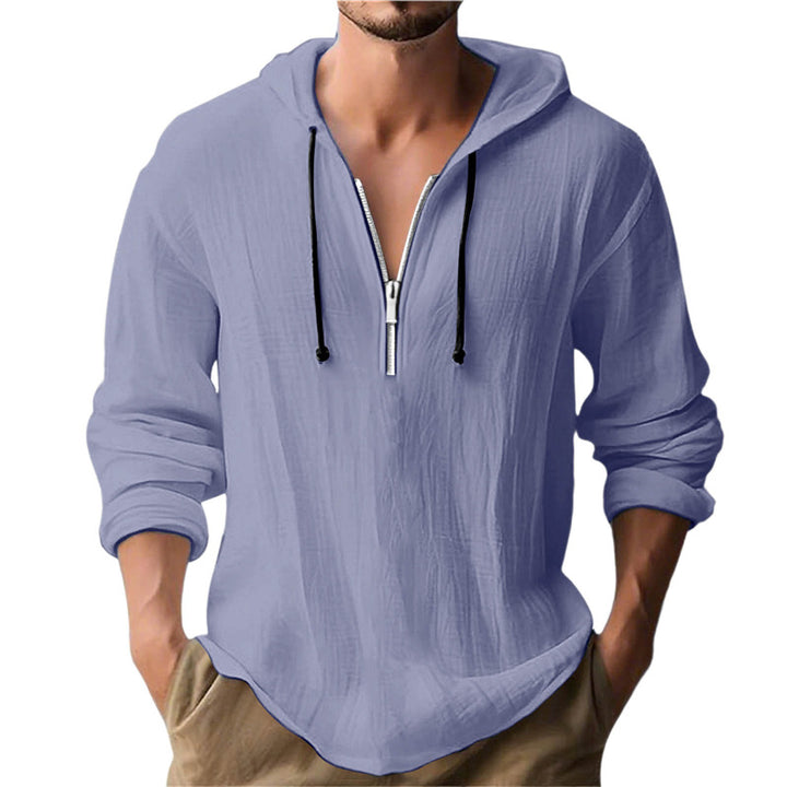 Men's casual hoodie with half-length zipper and breathable fabric Lisslune