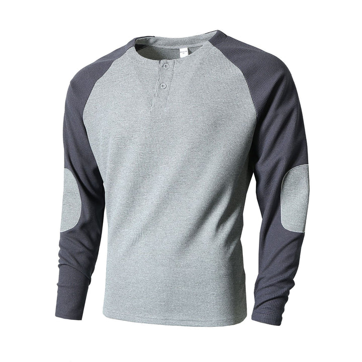Men's long sleeve shirt with gathered shoulders and stylish contrast design Lisslune