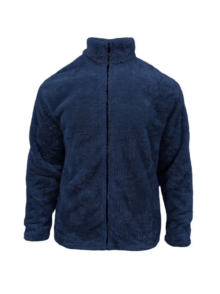 Men's cozy fleece jacket with high collar and practical pockets Lisslune