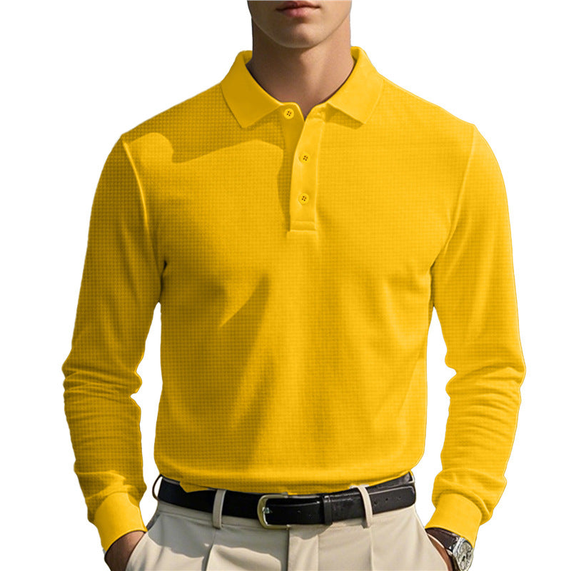 Men's Long Sleeve Polo Shirt with Structure Lisslune