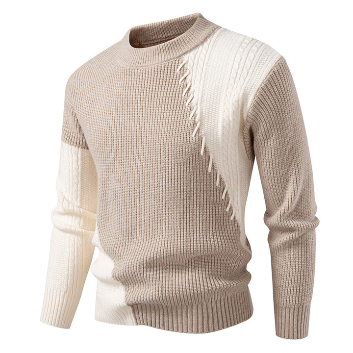 Men's fashionable knit sweater with unique cable design Lisslune