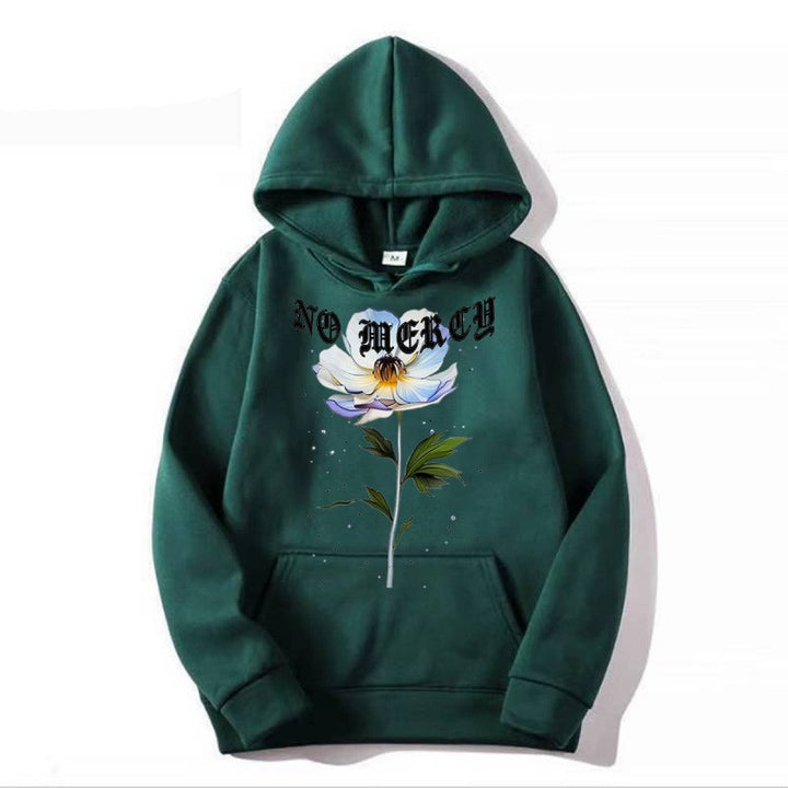 Women's hoodie with floral print and prominent lettering Lisslune