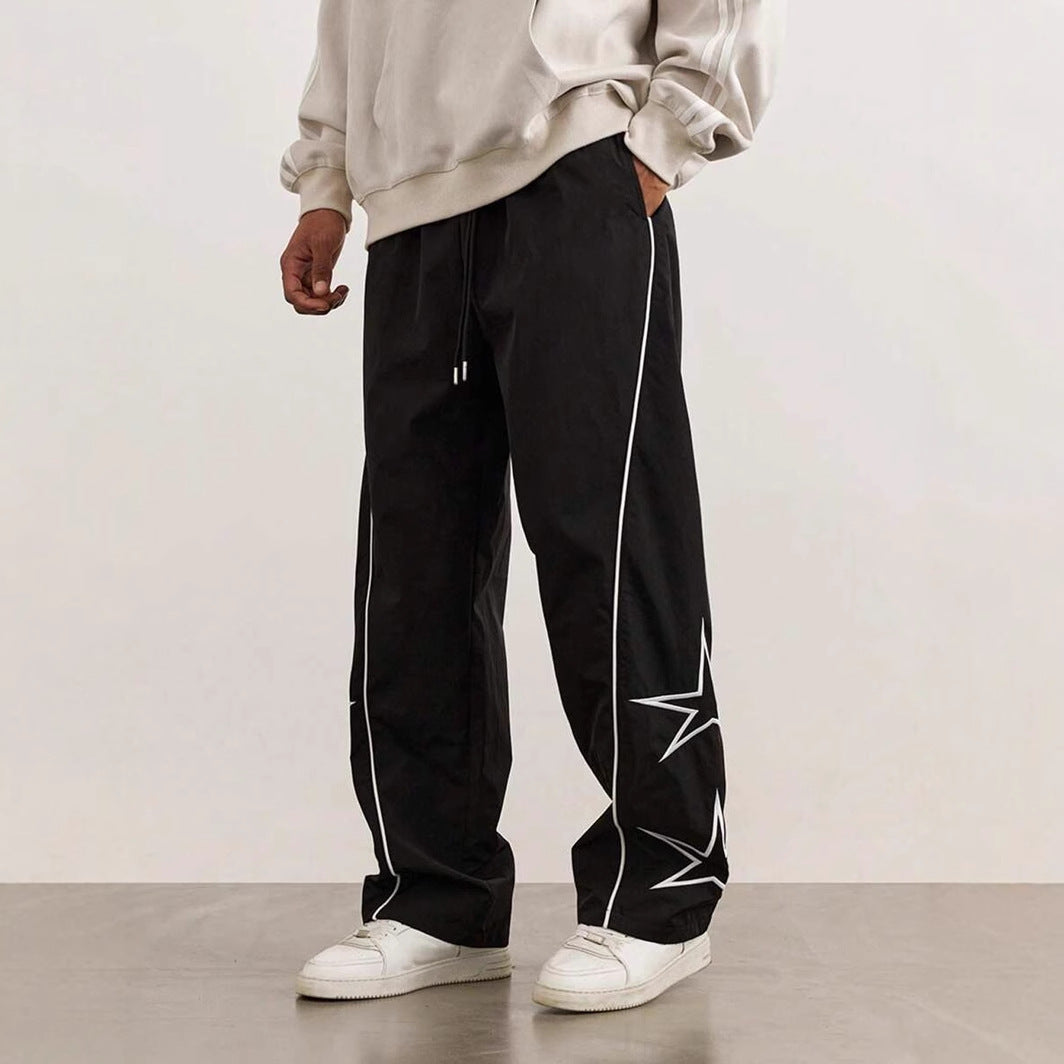 Men's sporty leisure pants with side appliqués Lisslune